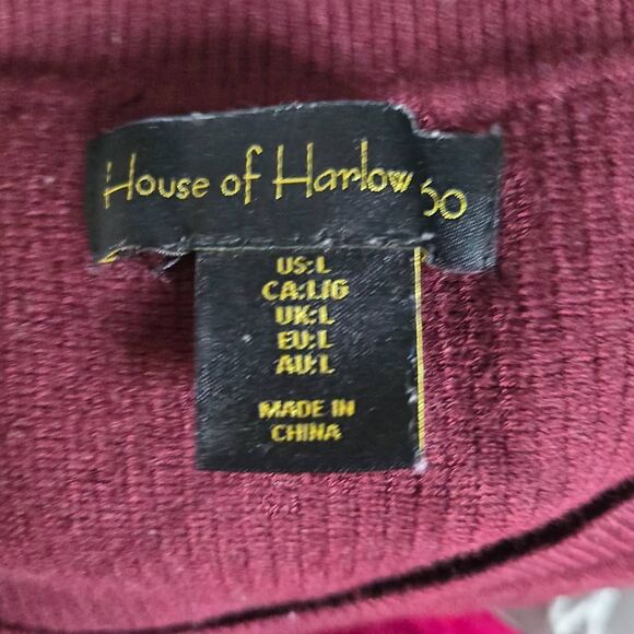 House Of Harlow 1960 Size Large Tank Top Maroon Thick Ribbed - Picture 4 of 5